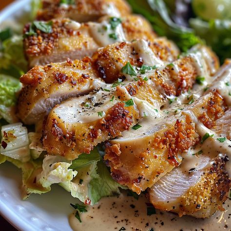 Melt in Your Mouth Caesar Chicken Recipe - Easy & Delicious - Flavor Nectar Healthy Panko Chicken, Panko Chicken Breast, Baked Caesar Chicken, Planting Food, Chicken Cesar, Creamy Caesar Dressing, Panko Chicken, Caesar Chicken, Chicken Melts