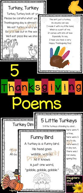 5 Thanksgiving Poems for Kids | turkey turkey | turkey dinner | Funny Bird | handprint poem | 5 Little Turkeys Thanksgiving Poems For Kids, Turkey Poem, Turkey Songs, November Preschool, Thanksgiving Themes, Turkey Facts, Turkey Math, Turkey Theme, Handprint Poem