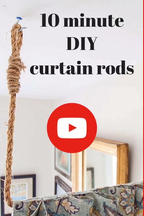 Make a DIY curtain rod from rope and pipe in about 10-minutes! A great room divider, as well for spaces that could use a little visual appeal. Full DIY tutorial. #DIYcurtainrod #DIYcurtainrods #curtainrodideas #curtainrodsdiycheap #curtainrodsDIYrustic #pipecurtainrodDIY #creativeDIYcurtainrods #curtainrodideas #homemadecurtainrods #easyDIYcurtainrods #industrialcurtainrodsdiy #handingcurtainrodsdiy #ropecurtainrodsDIY #simplecurtainrodDIY Homemade Curtain Rods, Diy Curtain Rod, Room Divider Diy, Wall Behind Tv, Accent Wall Entryway, Curtain Divider, Curtain Room Divider, Diy Curtain Rods, Diy Curtain