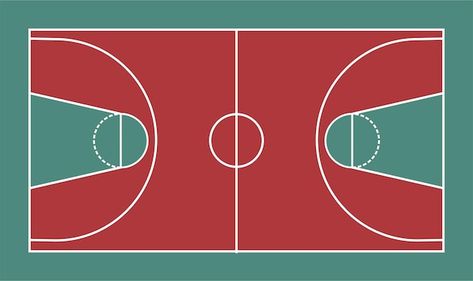 Photo basketball field layout with marki... | Premium Photo #Freepik #photo Basketball Ground, Basketball Field, Photo Basketball, Basketball Court Layout, Green Floor, Green Flooring, Top View, Premium Photo, Blue And Green