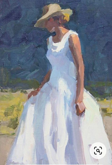 Camille Przewodek, Modern Impressionism, Dress Painting, Painting People, Southwest Art, Long White Dress, Painting Art Projects, Magazine Art, College Art