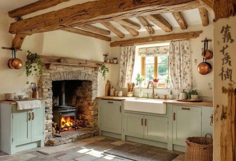 Step into a world of rustic charm and cozy vibes ✨ Discover how you can create your own English cottage kitchen oasis today! 🌿🔥 Click here to explore more: https://www.decorsai.com/english-cottage-kitchen/cozy-cottage-cottage-interior-design-2022 #CottageCore #InteriorDesign #CozyHome #RusticCharm Cottagecore Log Cabin, Storybook Cottage Kitchen, Classic English Kitchen Cottage, Brick Cottage Interior, Sea Cottage Interior, English Countryside Home Aesthetic, 1920s English Cottage, English Countryside Cottage Interior, Cozy Cottage Kitchen English Country