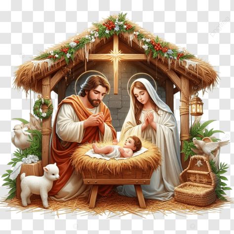 Nativity Clipart Free, Nativity Printables Free, Belen Christmas Decor, Christmas Belen, Belen Christmas, Pesebres Navidad Ideas, Christmas And Jesus, Manger Scenes Nativity, Nativity Scene Pictures