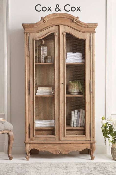 Inspired by homes that have lived and loved, our look is elegant and gently aged, with the distinction of a bygone age. Wood Cupboard, Folded Clothes, Wood Armoire, Wood Bedside Table, Door Frames, Wood Chest, Reclaimed Pine, Armchair Vintage, Hanging Rail