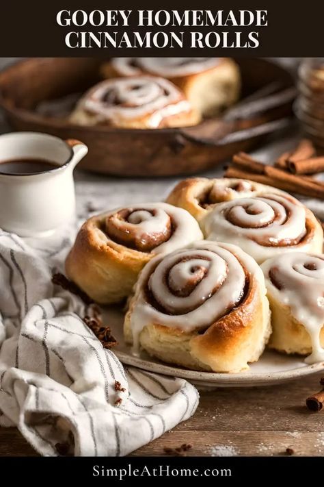 Homemade Gooey Cinnamon Roll Recipe • Simple At Home Made From Scratch Cinnamon Rolls, Healthy Homemade Cinnamon Rolls, Freezer Cinnamon Rolls Recipe, Easy Cinnamon Rolls Quick, Traditional Christmas Breakfast, Homemade Cinnamon Rolls Recipe, Homemade Cinnamon Rolls Easy, Cinnamon Roll Frosting, Gooey Cinnamon Rolls