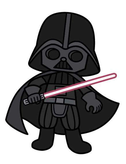 Star Wars Cartoon Drawings Easy, Darth Vader Easy Drawing, Darth Vader Doodle, Star Wars Cartoon Drawings, Cute Star Wars Drawings, Star Wars Doodles Easy, Starwars Clipart, Star Wars Art Drawings Easy, Star Wars Dibujos