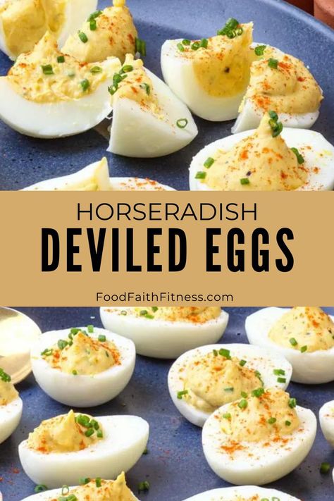 Give a classic appetizer a little kick with these Horseradish Deviled Eggs! Deviled Eggs Horseradish Recipe, Deviled Eggs With Horseradish Recipe, Deviled Eggs Horseradish, Deviled Eggs With Horseradish, Horseradish Deviled Eggs Recipe, Traditional Deviled Eggs, Gourmet Deviled Eggs, Deviled Eggs Recipe Best, Angel Eggs