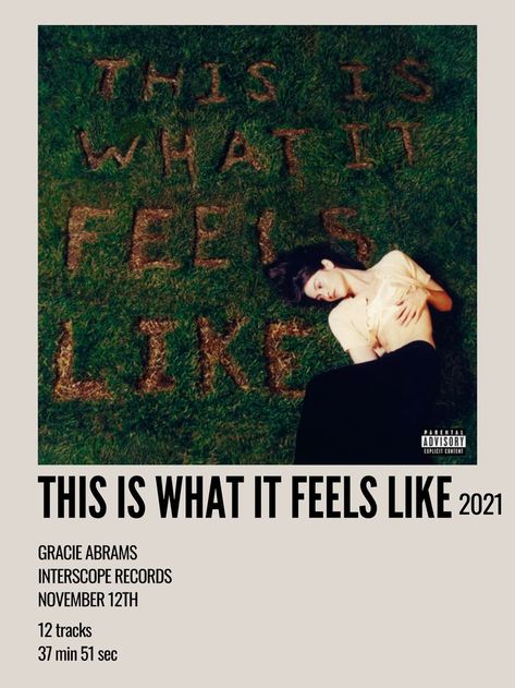 minimal aesthetic polaroid album poster for this is what it feels like by gracie abrams Songs Poster, Music Card, Posters On Wall Bedroom, Album Posters, Minimalist Music, Bored Board, Music Poster Ideas, Aesthetic Posters, Film Poster Design