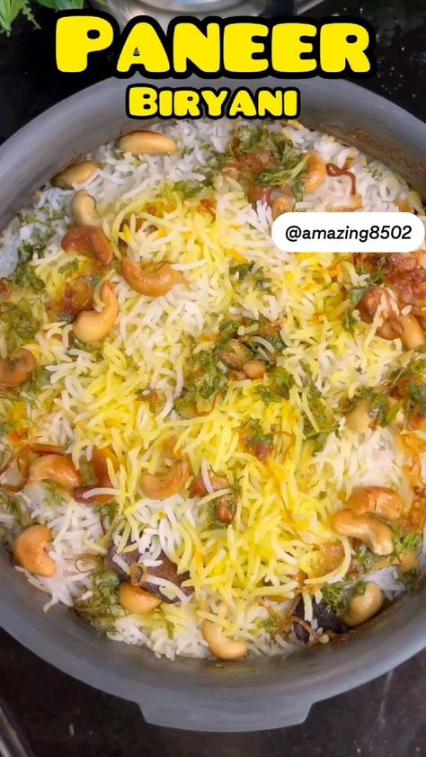 Paneer Biryani Recipe, Homemade Paneer, Paneer Biryani, Chicken Starter Recipes, Veg Biryani, Easy Rice Recipes, Breakfast Recipes Indian, Vegetarian Fast Food, Healthy Breakfast Recipes Easy