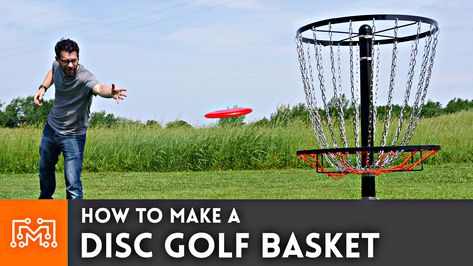 Frisbee Golf Diy, Disc Golf Basket, Disc Golf Baskets, Golf Diy, Disc Golf Courses, Frisbee Disc, Frisbee Golf, Make Stuff, Yard Games