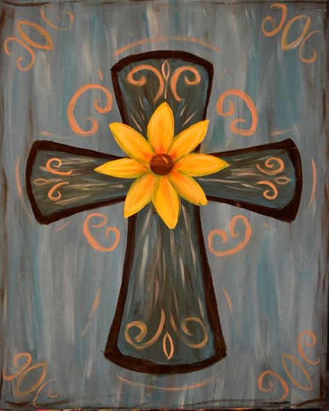 Cross Christian Paint Night Ideas, Abstract Cross Painting, Cross Painting Ideas, Jesus Painting Easy, Cross Canvas Paintings, Cross Art Painting, Peace Poles, Cross Painting, Table Painting