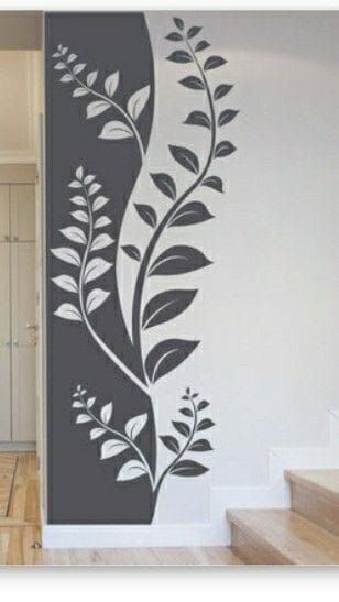 Wall decor ideas Simple Wall Paintings, Wall Paint Patterns, Creative Wall Painting, Diy Wall Painting, Wall Texture Design, Bedroom Wall Designs, Wall Painting Decor, Wall Murals Painted, Bedroom Wall Paint