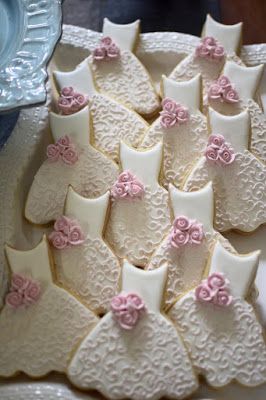 Dress Cookies, Wedding Dress Cookies, Bridal Cookies, Cookie Wedding Favors, Bridesmaid Luncheon, Bridal Shower Cookies, Bridal Shower Cakes, Bridal Shower Food, Cookie Favors