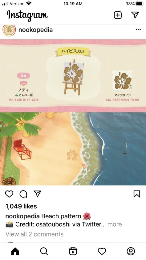 Animal Crossing Hawaiian Design, Acnh Tropicore, Acnh Summer, Animal Crossing Music, Acnh Tropical, Acnh Path, Animal Crossing Island Inspo, Animal Crossing Patterns, Ac Codes