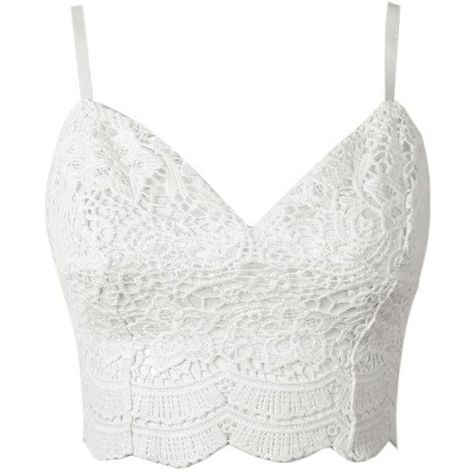 Persun Women White Spaghetti Strap Lace Crochet Cropped Cami Top,... (810 INR) ❤ liked on Polyvore featuring tops, crop top, shirts, tank tops, lace top, lace camisole tops, lace crop top, cami crop top and bralet crop top Crop Top Styles, White Cami Tops, Diy Crop Top, White Lace Cami, Lace Bralette Top, Lace Camisole Top, White Lace Shirt, White Lace Tank Top, White Crochet Top