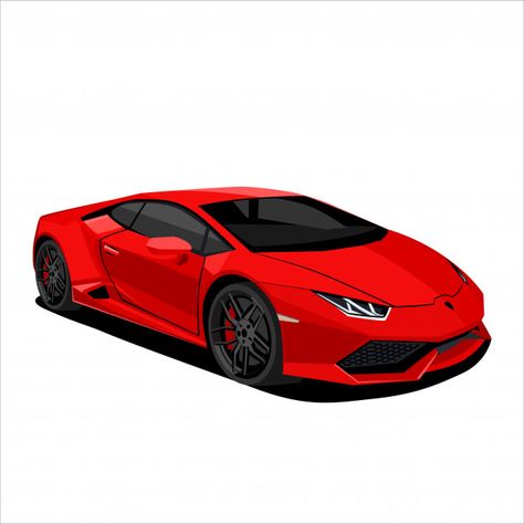 Red Car Drawing, Lamborghini Vector, Lamborghini Illustration, Sports Car Illustration, Animated Car, Car Vector Illustration, Cars Painting, Cars Vector, Laferrari Aperta