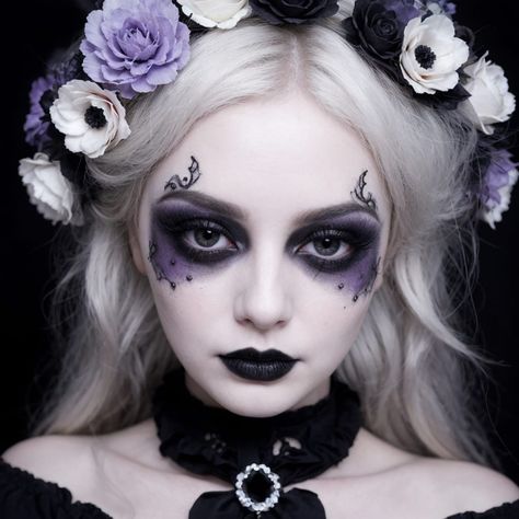 Dark Princess Makeup, Gothic Face Paint, Soft Gothic Makeup, Emo Scene Hair, Gothic Themes, Dark Princess, Princess Makeup, Witch Fashion, Gothic Makeup