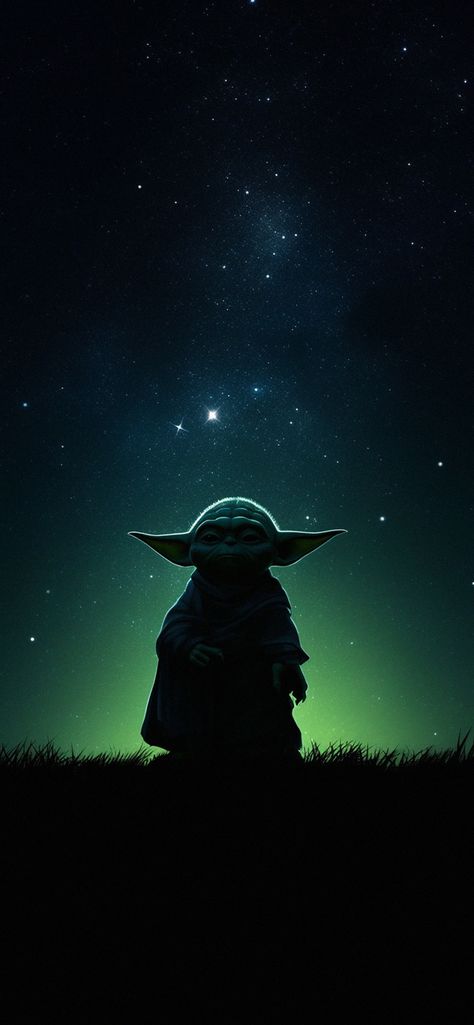 Star Wars Yoda & Night Stars Wallpapers Star Wars Aesthetic Wallpaper, 70s Star Wars, Star Wars Wallpaper Iphone, Nerd Christmas, Star Wars Aesthetic, Zen Aesthetic, Pokemon Star Wars, Wallpaper Matching, Aesthetic Star