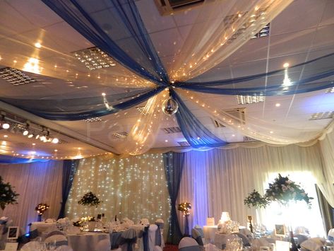 Ceiling Wedding Decor, Ceiling Wedding, Ceiling Swag, Auction Decor, Swag Party, Pittsburgh Wedding Venues, Ceiling Draping, Mirror Ceiling, Wedding Decor Ideas