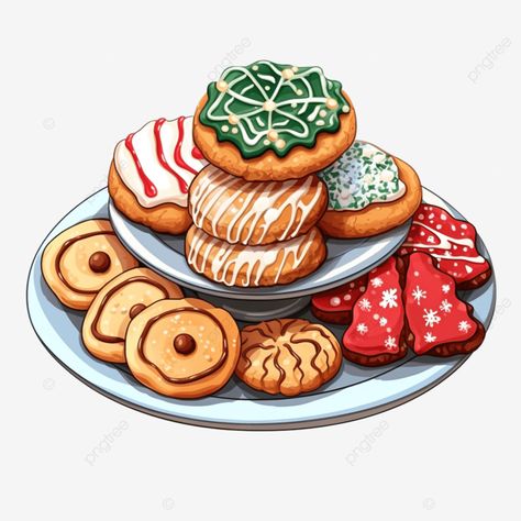 hand drawn doodle style illustration of christmas cookies on plate traditional holiday pastry line Plate Of Christmas Cookies, Cookies Drawing Illustration, Christmas Food Drawing, Christmas Aesthetic Illustration, Christmas Cookies Drawing, Drawing Cookies, Pastries Aesthetic, Cookie Drawing, Plate Drawing