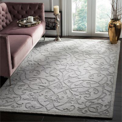 Alcott Hill Babille Modern Grey Area Rug Rug Size: Rectangle 4' x 6' Entry Way Rugs Foyers, Hand Loomed Rug, Modern Contemporary Style, Rug Direct, Geometric Area Rug, Modern Floral, White Area Rug, Floral Rug, Online Home Decor Stores