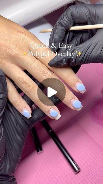 Polygel Nails Without Uv Light, How To Fill Polygel Nails, Diy Overlay Nails, Doing Your Own Nails At Home, Poly Gel With Nail Tips, Gel X Overlay, Overlays Nails Designs, Poly Gel Application, Plexigel Nail