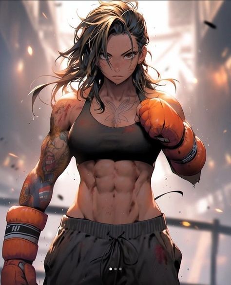 Boxer Girl, Miranda Cohen, Muscle Art, Fantasy Fighter, Muscle Mommy, Girl Character, Female Fighter, Mma Women, Black Cartoon Characters