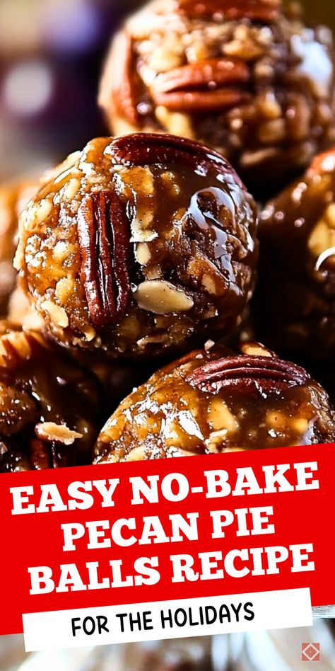 Looking for an easy holiday dessert? Try these no-bake pecan pie balls! With all the flavors of classic pecan pie in bite-sized treats, they’re perfect for holiday gatherings. Save this pin to make delicious, no-bake pecan treats that everyone will love this season. No Bake Pecan Pie Truffles, Leftover Pecan Pie Recipes, Pecan Pie Bites Pioneer Woman, Pecan Pie Cake Balls, Lifewithjanet.com Recipes, Pecan Pie Balls Recipe Simple, Pecan Pie Balls No Bake, No Bake Pecan Pie Dip, Pecan Pie Dip Recipe