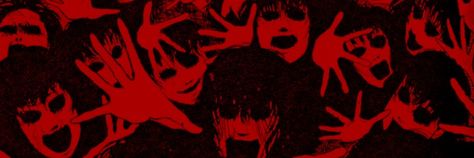 Ayano X Taro, Red Discord Banner, 트위터 헤더, Horror Cartoon, Red Aesthetic Grunge, Black Banner, Cute Headers For Twitter, Twitter Header Pictures, Twitter Header Aesthetic