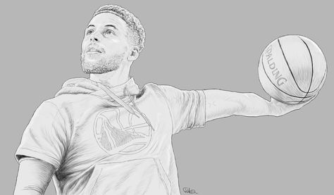 Golden State Warriors - Stephen Curry #stephcurry #illustration #drawing #sketch Curry Drawing, Warriors Drawing, Warriors Stephen Curry, Warrior Drawing, Drawing Easy, Black And White Illustration, Stephen Curry, Golden State Warriors, Drawing Sketch