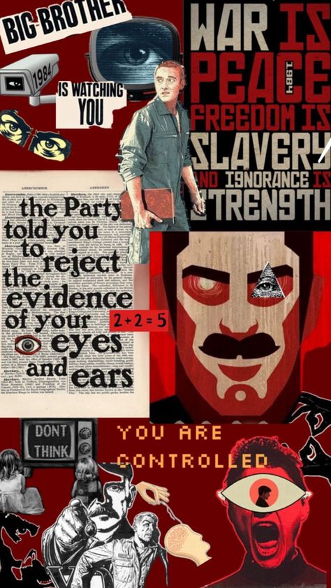 1984 wibes 1984 Orwell Art, 1984 Orwell, 1984 George Orwell, Winston Smith, 1984 Book, George Orwell 1984, Fahrenheit 451, Meant To Be Quotes, Scrapbook Book