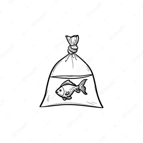 Tank Tattoo, Goldfish Tattoo, Tato Flash, Flash Tattoo Designs, Doodle Icon, Tattoo Portfolio, Fish In A Bag, Gold Fish, Tattoo Flash Art