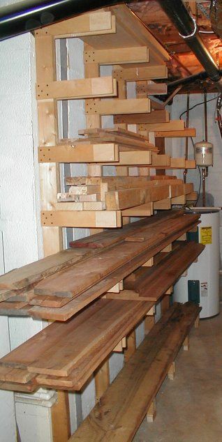 Diy Lumber Storage, Organize Garage, Pallet Deck Diy, Lumber Storage Rack, Plywood Storage, Lumber Rack, Create Storage, Wood Storage Rack, Diy Storage Rack