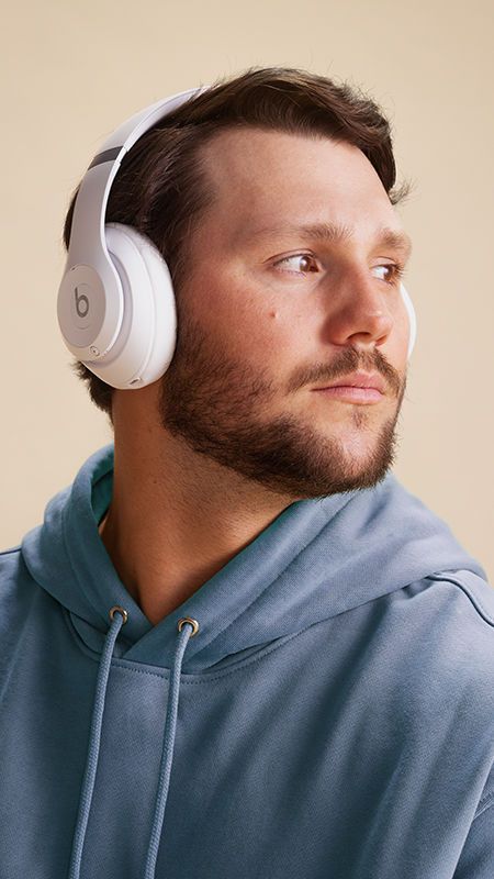 Josh Allen wears Beats Studio Pro in the all-new Matte White color way. Exclusively sold at amazon.com Beats Studio Pro, Dre Headphones, Josh Allen, Beats Studio, Beats By Dre, White Color, Headphones, How To Wear, White