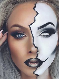 Crazy Halloween Makeup, Halloween Make-up Looks, Halloweenský Makeup, Holloween Makeup, Drag Make-up, Creepy Halloween Makeup, Cute Halloween Makeup, Halloween Makeup Diy, Halloween Makeup Pretty