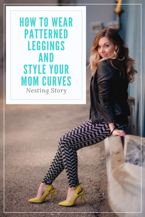 How To Wear Patterned Leggings And Style Your Mom Curves #fashionforward #momof4#NestingStory How To Wear Patterned Leggings, Coloured Leggings Outfit, Patterned Leggings Outfits, Red Leggings Outfit, Pink Leggings Outfit, Printed Leggings Outfit, Grey Leggings Outfit, Tupperware Party, Unique Leggings