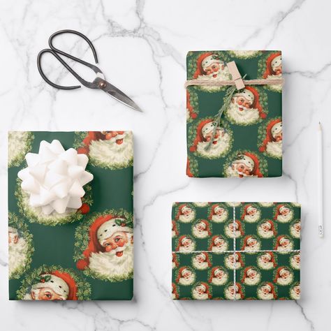 Santa Wrapping Paper, Christmas Aesthetics, Xmas Wrapping, Xmas Wrapping Paper, Xmas Gift Wrap, Vintage Christmas Wrapping Paper, Christmas Gift Wrapping Paper, Vintage Christmas Gifts, Retro Santa