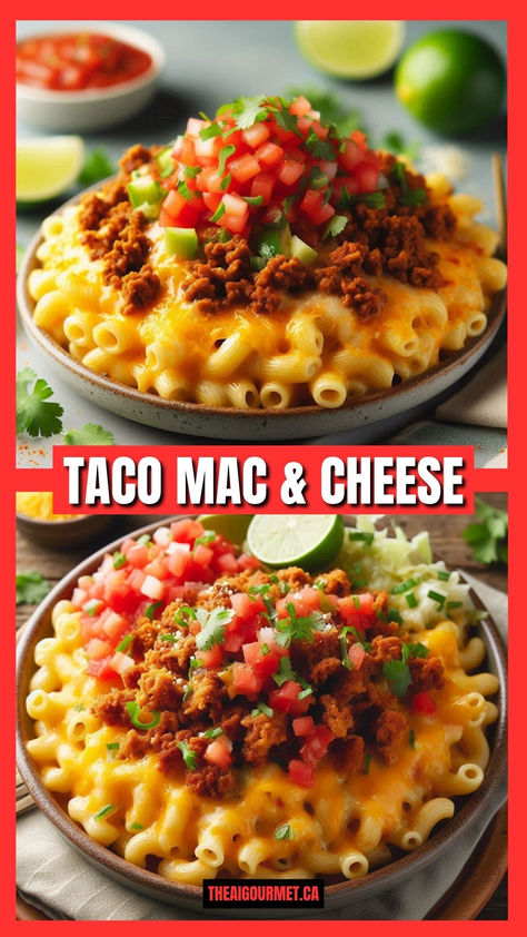 This Taco Mac and Cheese recipe combines two all-time favorites into one irresistible dish. With perfectly seasoned ground beef, creamy cheese, and a kick of taco flavor, this recipe is perfect for busy weeknights or casual gatherings. #macandcheese #tacorecipes #comfortfood Mexican Macaroni And Cheese, Mexican Mac And Cheese, Beef Mac And Cheese, Taco Mac, Taco Mac And Cheese, Mexican Meatballs, Seasoned Ground Beef, Boxed Mac And Cheese, Mac Cheese Recipes