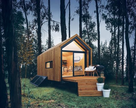 Larch Cladding, Interior Cladding, Tiny House Exterior, Tiny House Talk, Modern Tiny House, Tiny Cabin, Tiny House Movement, Tiny Spaces, Tiny House Cabin