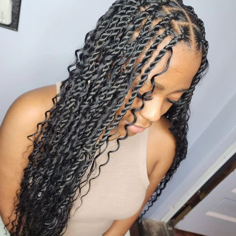 Boho Passion Twists, Boho Braids Hairstyles, Passion Twist Hairstyles, Twist Ideas, Braids Hairstyles For Black Women, Goddess Twist, Boho Braided Hairstyles, Twist Cornrows, Goddess Braids Hairstyles