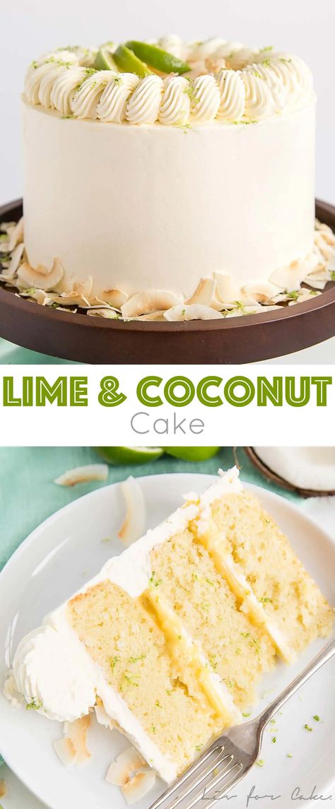 Coconut Lime Cake, Simple Sweets, Tender Coconut, Lime Curd, Coconut Buttercream, Dessert Oreo, Coconut Cake Recipe, Lime Cake, Fun Baking