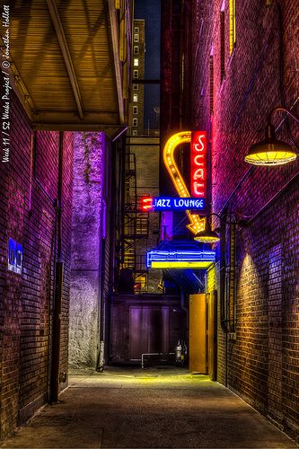 "SCAT Jazz Lounge" - Week 11 / Street Photography / 52 Weeks Project | Flickr – Chia sẻ ảnh! Jazz Lounge, Jazz Sheet Music, Neon Noir, Jazz Bar, Inanimate Objects, Off Camera Flash, Neon Nights, Cyberpunk Aesthetic, 카드 디자인