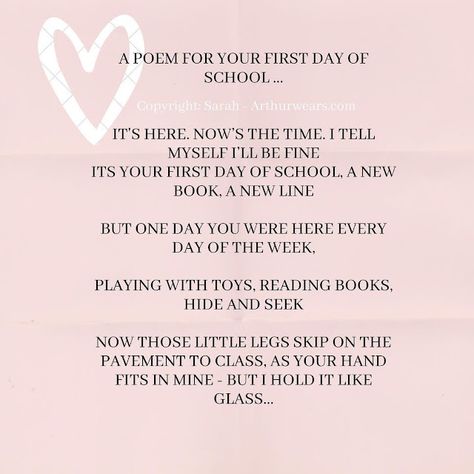 starting school poem first day of school First Day Of Pre K Quotes, Starting School Quotes First Day, First Day Of Preschool Quotes, First Day Of School Poem, 1st Day Of School Quotes, First Day Of School Quotes, First Birthday Quotes, Back To School Poem, Preschool Quotes