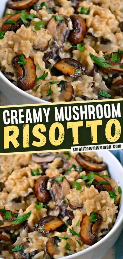 Now you can cook like a chef at a five-star restaurant! This Mushroom Risotto is easy to make right on the stove top with a handful of helpful tips. You are going to love the creaminess of this luscious Italian rice side dish! Put this recipe on your Thanksgiving menu! Creamy Mushroom Risotto, Cook Like A Chef, Italian Rice Dishes, 1000 Lifehacks, Italian Rice, Mushroom Risotto Recipes, Rice Side Dishes, Side Dish Recipes Easy, Rice Dish