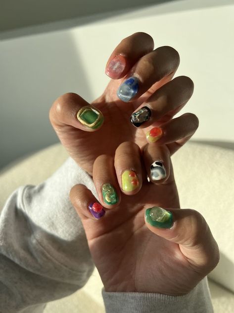 Mix and match 3D nail design using Tiny brand gels and Valentino Beauty Pure hard gel. Nails On Short Nails, Valentino Beauty, 3d Nail Designs, Short Nail Designs, Hard Gel, 3d Nail, Cool Nail Designs, 3d Nails, Short Nails