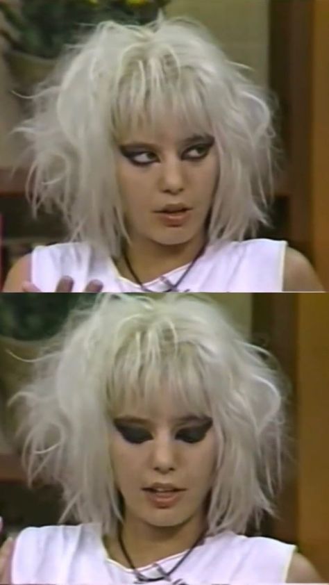 Morning Show - NYHC (1986) 1980s Punk Makeup, 1970s Punk Makeup, Punk Make Up 80s, 80s Alt Makeup, 80s Punk Hair Women, Punk Makeup Looks 80s, 1980s Goth Makeup, Goth 80s Makeup, Post Punk Makeup