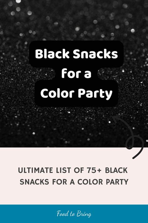 Discover the ultimate list of 75+ black snacks to elevate your color-themed party! Whether it's a chic Halloween bash, an elegant retirement celebration, or any occasion, these snacks bring sophistication and style to your event. Explore the versatility of black in flavor and presentation, from Hollywood glamour to cosmic aesthetics. Elevate your festivities with these captivating black-themed treats! #PartySnacks #BlackSnacks #ColorParty Black Color Party Ideas, Color Party Black Basket Ideas, Black Party Food Snacks, Black Themed Charcuterie Board, Black Snacks For Party, Black Color Snacks Ideas, Black Food For Party, Foods That Are Black In Color, Color Theme Party Ideas For Adults Black