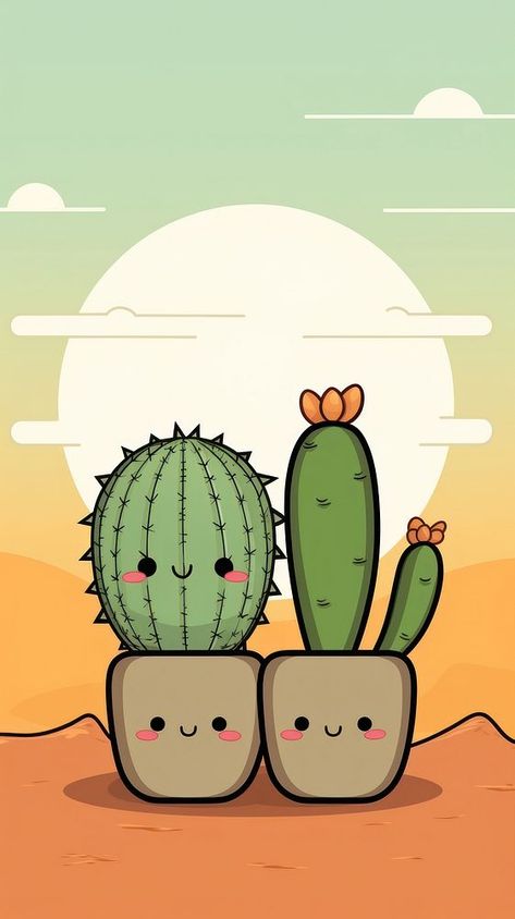 Catus outdoors cactus nature. | premium image by rawpixel.com Cactus Cartoon, Iphone Wallpaper Cute, Flower Drawing Tutorials, Cute Cactus, Wallpaper Cute, Drawing Tutorials, Phone Wallpapers, Mobile Wallpaper, Free Image