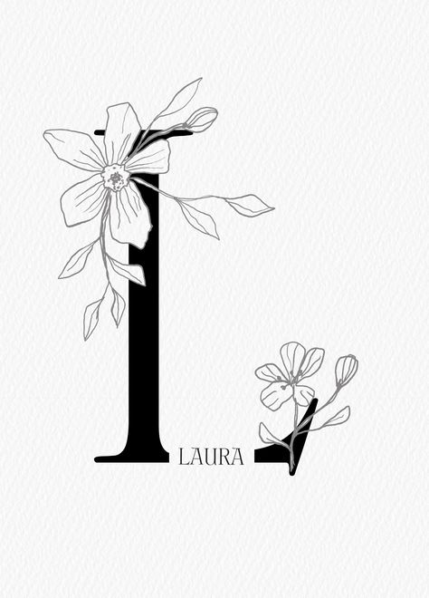 L Calligraphy Letter, L Embroidery Letter, Stylish Alphabets Name, Letter L Logo Design, Letters With Flowers, Draw Letters, Wedding Initials Logo, Initial Logo Design, L Monogram