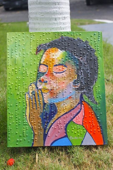 Christal-Ann ART: Exploring BRAILLE - painting with braille Braille Art Ideas, Disabled Art, Braille Art, Ways Of Communication, World Braille Day, Tactile Art, Blind Art, Art Alevel, Sensory Art